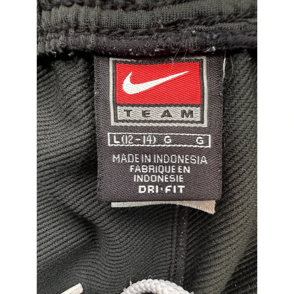 Vintage Nike Team Dri-FIT Track Pants Black Ankle Zip Y2K | Boy's Youth L 12-14